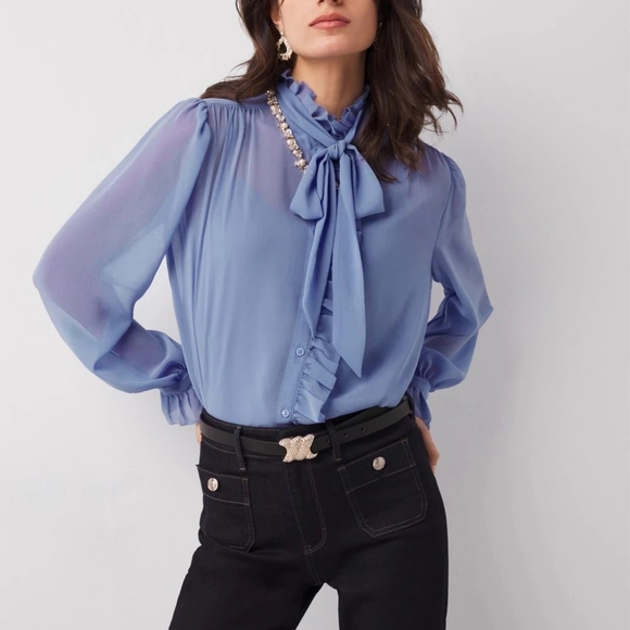 Periwinkle Ruffle Blouse - Picture 8 of 8